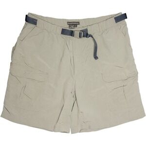 Royal Robbins Cargo Shorts‎ Tan Womens XL Belted Nylon Hiking Outdoors Gorpcore